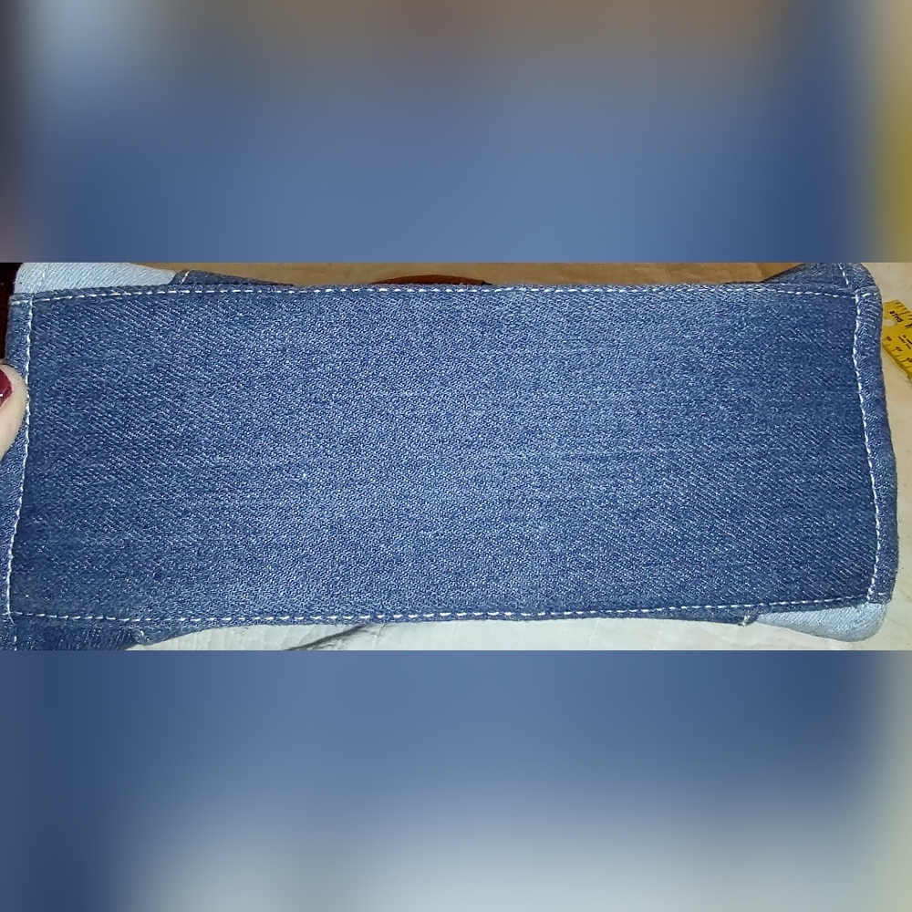 Antik Kraft Small  Denim Colorblock Tote. - Picture 3 of 11